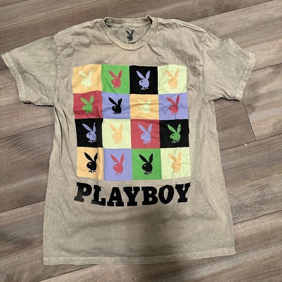 Playboy Medium Tan Shirt Bunny Men's T-Shirt Short Sleeve - Picture 2 of 8